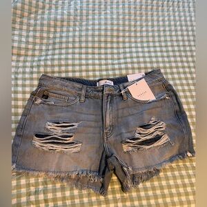 KanCan Distressed Jean Shorts - Light Blue